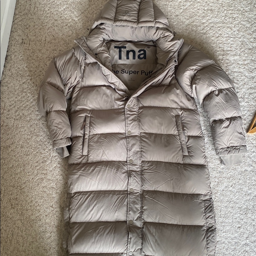 Aritzia Tna The Super Puff Long Puffer Coat Taupe